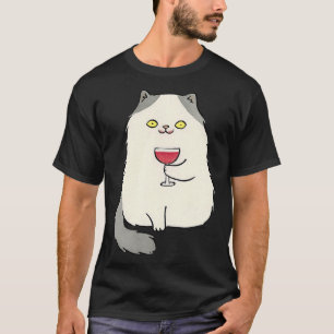 Rode wijn kat eigenaar t-shirt