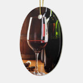 Rode wijn keramisch ornament (Links)