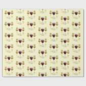 Rode wijn kerst cadeaupapier (Vlak)