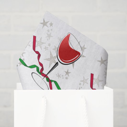 Rode Wijn Kerstmis Tissuepapier (Cadeauzakje)