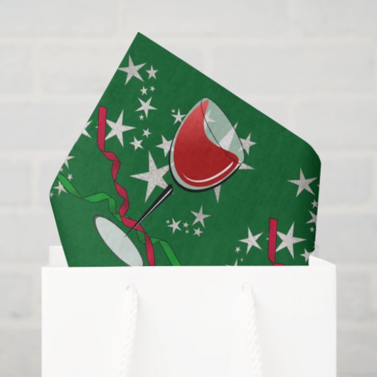 Rode Wijn Kerstmis Tissuepapier (Cadeauzakje)