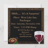 Rode Wijn MANNEN 50ste Verjaardag Uitnodiging Siga (Achterkant)