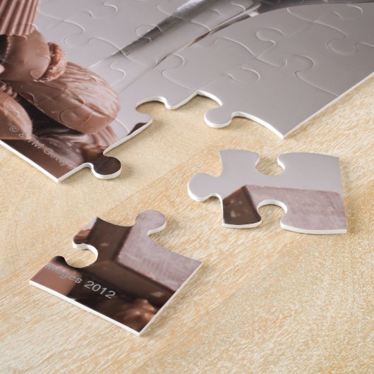 rode wijn met chocolade legpuzzel (Zijkant)