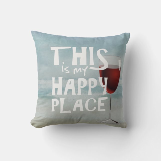 Rode wijn met oceaan achtergrond kussen (Voorkant)