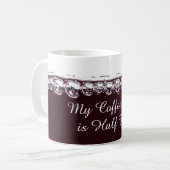 Rode wijn mijn beker is half grappig koffiemok (Voorkant links)