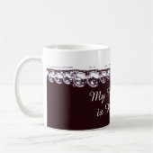 Rode wijn mijn beker is half grappig koffiemok (Links)