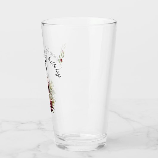 Rode Wijn Olijf Waterverf 50ste verjaardag Glas (Links)