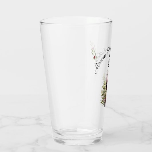 Rode Wijn Olijf Waterverf 50ste verjaardag Glas (Rechts)