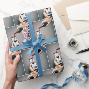 Rode wijn op een smartphone cadeaupapier