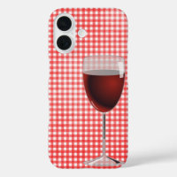 Rode wijn op Gingham