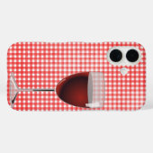 Rode wijn op Gingham Case-Mate iPhone Case (Achterkant (horizontaal))