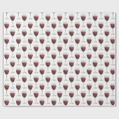 Rode wijn op wit cadeaupapier (Vlak)