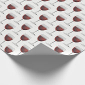 Rode wijn op wit cadeaupapier (Hoek)