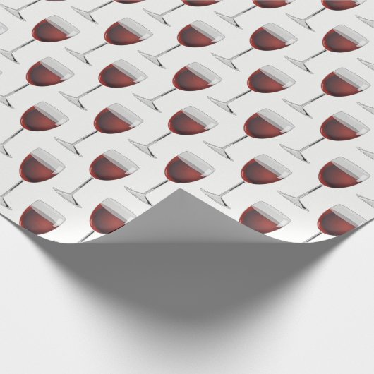 Rode wijn op wit cadeaupapier (Hoek)