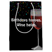 Rode wijn op zaterdag Gemiddelde Gift Bag Medium Cadeauzakje (Voorkant)