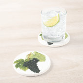  rode wijn, organisch wijndruivencluster, voedings zandsteen onderzetter (Zijkant)