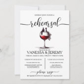 Rode wijn paar repetitie diner uitnodiging (Voorkant)