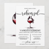 Rode wijn paar repetitie diner uitnodiging (Voorkant / Achterkant)