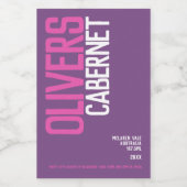 Rode wijn paarse rode wijnmakers tekst mini etiket (Enkel label)