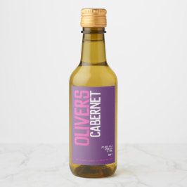 Rode wijn paarse rode wijnmakers tekst mini etiket