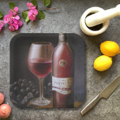 Rode wijn papieren bordje