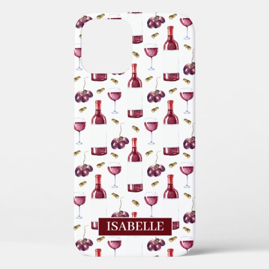 Rode wijn patroon Case-Mate iPhone case (Achterkant)