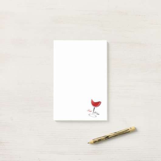 Rode wijn post-it® notes (Op bureau)