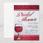 Rode wijn proeven Bruids Douche Uitnodiging (Voorkant / Achterkant)