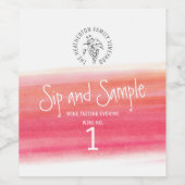 Rode wijn proeverij wijnnummer etiketten (Enkel label)