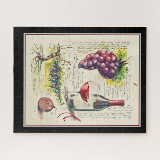 Rode wijn Puzzle Legpuzzel (Horizontaal)