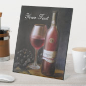 Rode wijn reclamebord met voetstuk (Insitu)