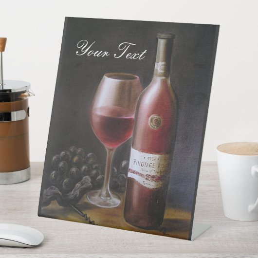 Rode wijn reclamebord met voetstuk (Insitu)