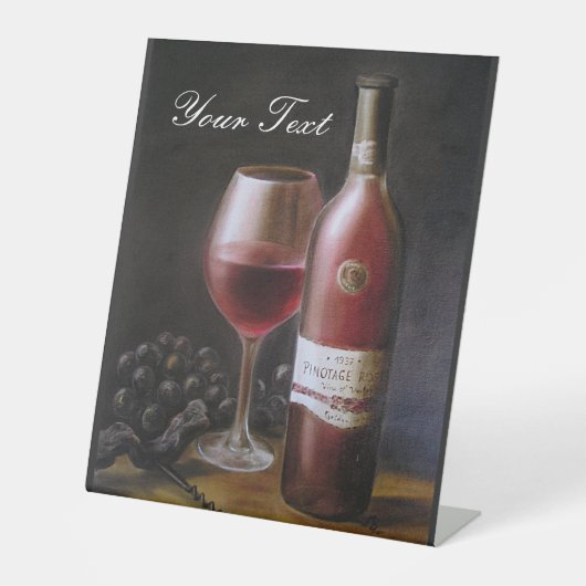 Rode wijn reclamebord met voetstuk (Voorkant)