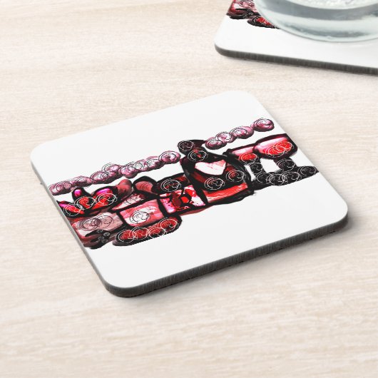 Rode wijn rode valentijn bier onderzetter (Linkerzijde)