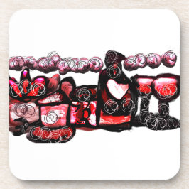 Rode wijn rode valentijn bier onderzetter