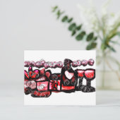 Rode wijn rode valentijn briefkaart (Staand voorkant)