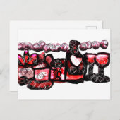 Rode wijn rode valentijn briefkaart (Voorkant / Achterkant)