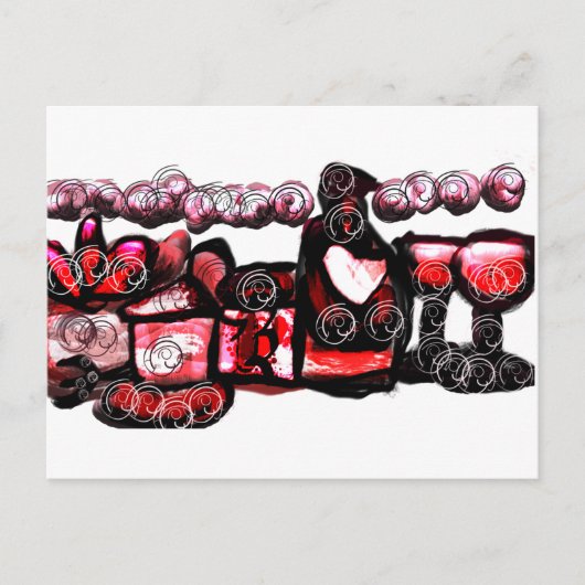 Rode wijn rode valentijn briefkaart (Voorkant)