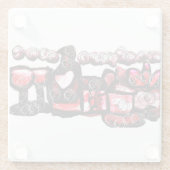 Rode wijn rode valentijn glazen onderzetter (Achterkant)