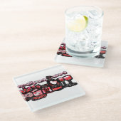 Rode wijn rode valentijn glazen onderzetter (Schuin)