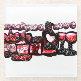 Rode wijn rode valentijn glazen onderzetter