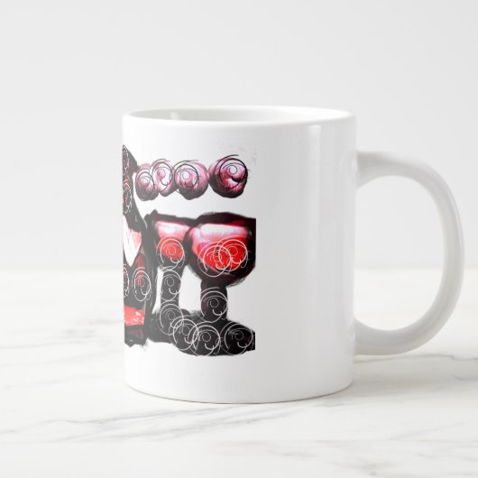Rode wijn rode valentijn grote koffiekop (Rechts)
