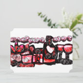 Rode wijn rode valentijn kaart (Staand voorkant)