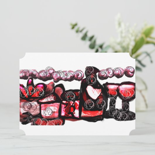 Rode wijn rode valentijn kaart (Staand voorkant)