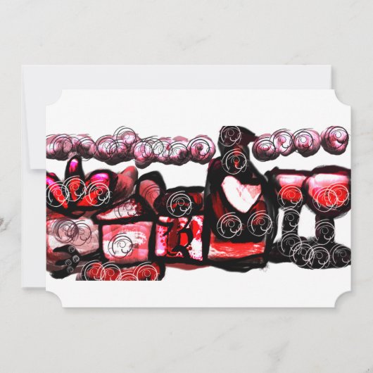 Rode wijn rode valentijn kaart (Voorkant)