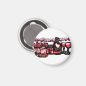 Rode wijn rode valentijn magneet (Voorkant / Achterkant)