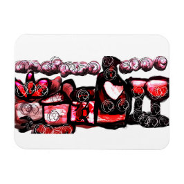 Rode wijn rode valentijn magneet