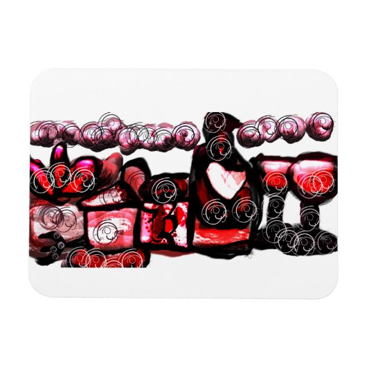 Rode wijn rode valentijn magneet (Horizontaal)