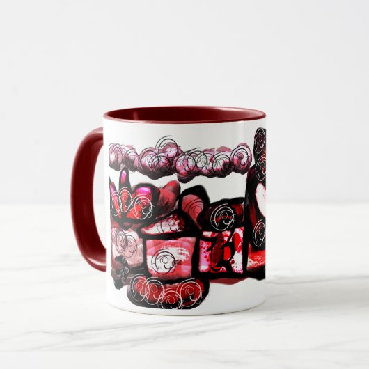 Rode wijn rode valentijn mok (Voorkant links)