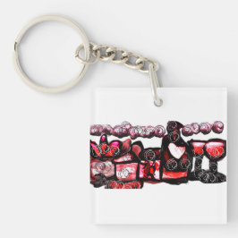 Rode wijn rode valentijn sleutelhanger